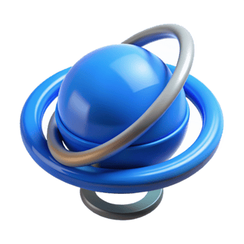 beautiful abstract Blue Gyroscope Balancing Perfectly Cutout original png