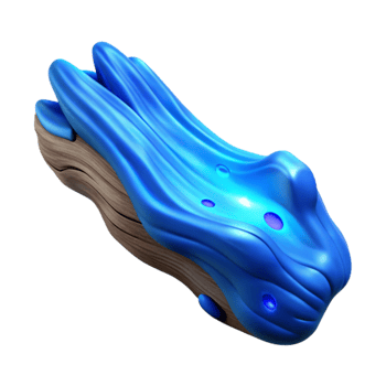 dramatic minimalist Blue Luminescent Driftwood Piece Cutout Transparent premium png