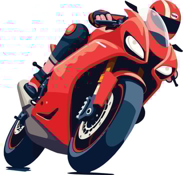 illustration of a motorbike rider in racing gear, isolated on a plain background vector