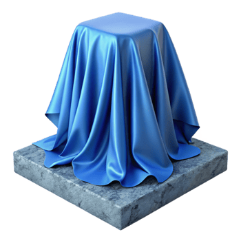 magnificent vintage Blue Translucent Fabric Draped Over Concrete Block Cutout professional png