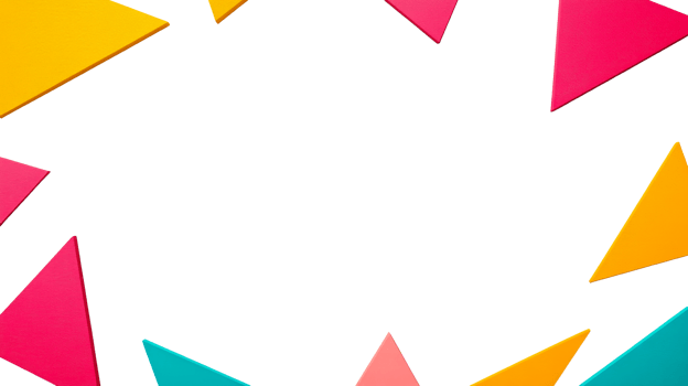 Colorful triangles frame vibrant graphic design backdrop, cut out transparent png