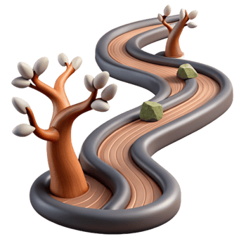 impressive vintage Branching Paths Winding Roads Isolated Design Element high resolution png