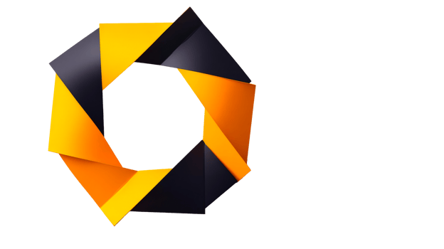 Geometric shapes in yellow and black, cut out transparent png