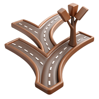 beautiful abstract Branching Roads Different Directions Cutout Element png