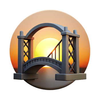 impressive traditional Bridge Silhouette at Sunset Cutout on Transparent Background exclusive png