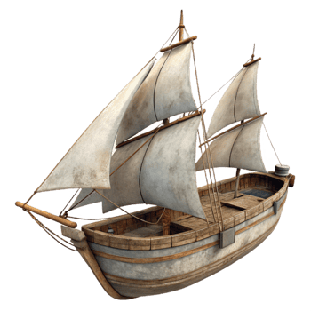 stunning contemporary Brigantine Sailboat Isolated on Transparent Background with Rough Seas png