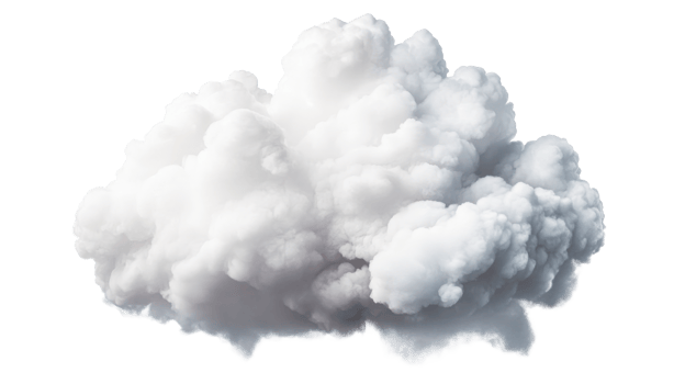 White, fluffy cloud formation, isolated, weather element, atmospheric, cut out transparent png