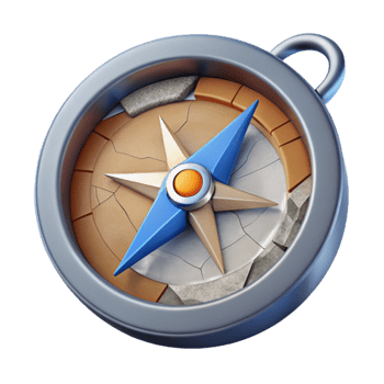 vibrant artistic Broken Compass with Needle Spinning Isolated high quality png