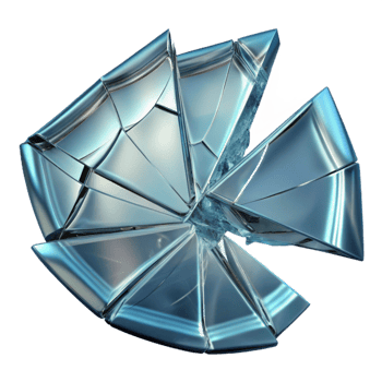serene creative Broken Glass with Transparent Background and Sharp Edges authentic png