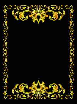 Gold Scroll Frame with Vintage Elements vector