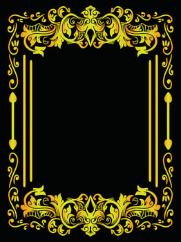Antique Gold Accent Frame with Flourishes vector