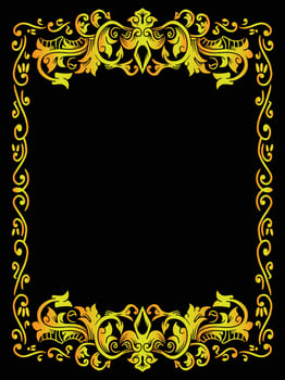 Royal Gold Frame with Intricate Ornament Design vector