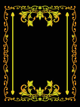 Scrollwork Ornament Frame with Vintage Elements vector
