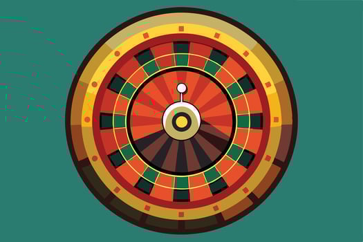 Classic Roulette Wheel Illustration for Gaming or Casino Design vector