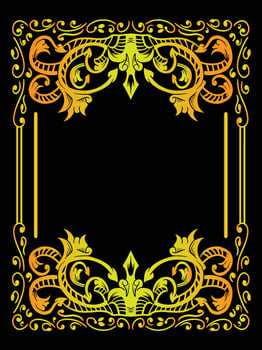 Square Frame Border with Antique Flourish Details vector