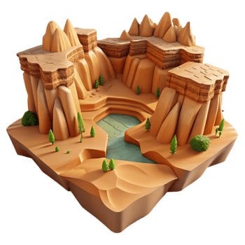vibrant modern Canyon Landscape Cutout Desert Panorama Isolated Element authentic png
