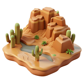 dramatic rustic Canyon Landscape Isolated Desert Terrain Cutout Element detailed png