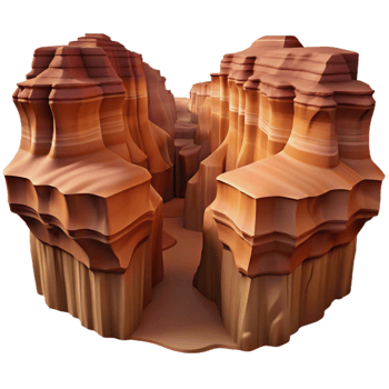 vibrant minimalist Canyon Silhouette Transparent Background Dramatic Lighting detailed png