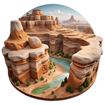 extraordinary creative Canyon Vista Transparent Background Panoramic Desert View premium png