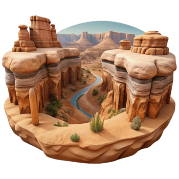 dramatic creative Canyon Vista Transparent Background Panoramic Desert View professional png