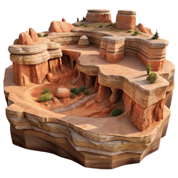 serene abstract Canyon Vista Transparent Background Panoramic Desert View authentic png