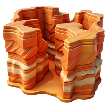 elegant contemporary Canyon Walls Cutout Orange Hues Desert Terrain Isolated professional png