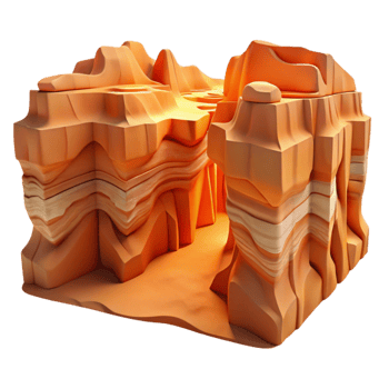 extraordinary traditional Canyon Walls Cutout Orange Hues Desert Terrain Isolated premium png