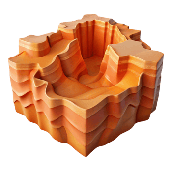 serene artistic Canyon Walls Cutout Orange Hues Desert Terrain Isolated detailed png