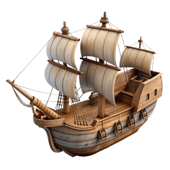 dramatic vintage Caravel Cutout Transparent Background Side Angle png