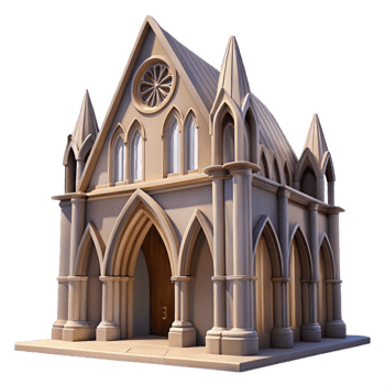 vibrant abstract Cathedral Apse Isolated Soft Lighting Transparent Background authentic png