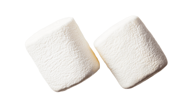 White marshmallows square, sweets snack isolated, cut out transparent png