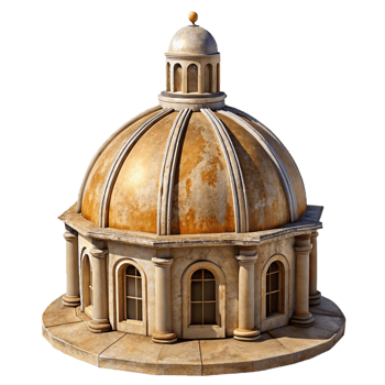 serene minimalist Cathedral Dome Cutout Upward Angle Transparent Background original png