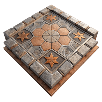vibrant rustic Cathedral Floor Tiles Cutout Geometric Pattern Isolated high quality png
