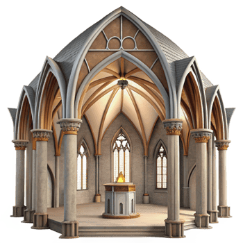 wonderful classic Cathedral Interior Cutout High Vaulted Ceiling Isolated high quality png