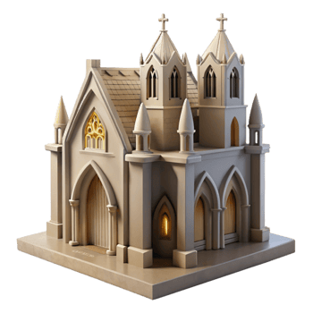 dramatic artistic Cathedral Interior Cutout High Vaulted Ceiling Isolated exclusive png