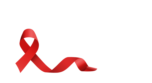 Red Awareness Ribbon. transparent background. Copy space. png