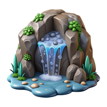 magnificent modern Cave Stream Cutout with Crystal Clear Water authentic png