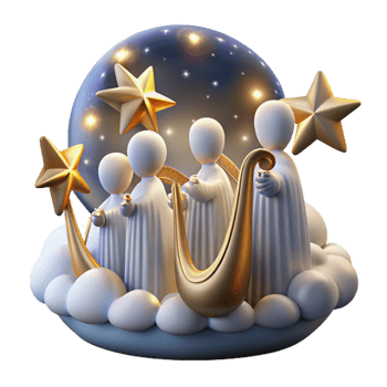 serene traditional Celestial Choir Isolated with Ethereal Glow genuine png