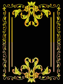 Retro Frame Design with Old-Style Scroll Details vector
