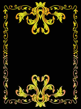 Elegant Wedding Frame Template with Floral Border vector