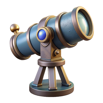 serene minimalist Celestial Observatory Isolated with Telescopic Lens Detail detailed png