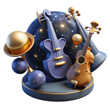 impressive minimalist Celestial Orchestra Transparent Background Front View original png