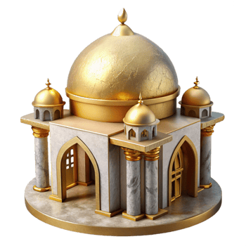 beautiful abstract Celestial Palace Cutout Golden Dome Architecture authentic png