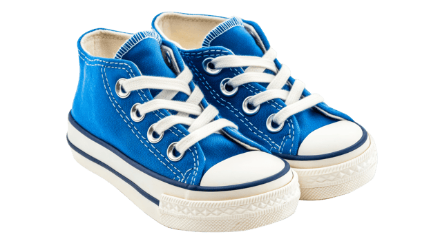 Stylish Blue High-Top Sneakers for Kids, Cut Out Transparent png