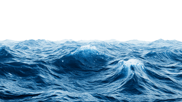 Sea Surface with Waves, Blue Ocean Water, Cut Out Transparent png