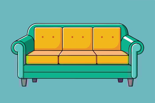 A colorful Flat Design Sofa Illustration vector