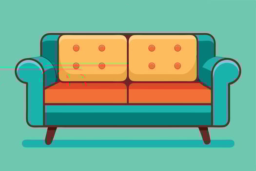 Colorful Flat Design Sofa Illustration vector