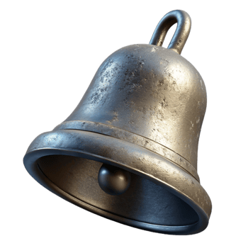 elegant abstract Church Bell Isolated Metallic Sheen Transparent Background png