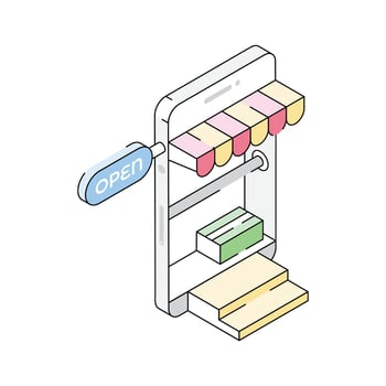 Check out our premium isometric style icon of open shop vector