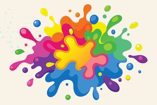 Vibrant Colorful Paint Splatter Design vector